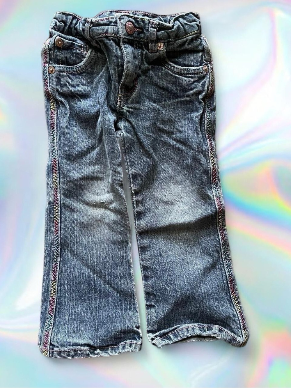 Levi's Kids Blue Denim Jeans with Rainbow Stitching